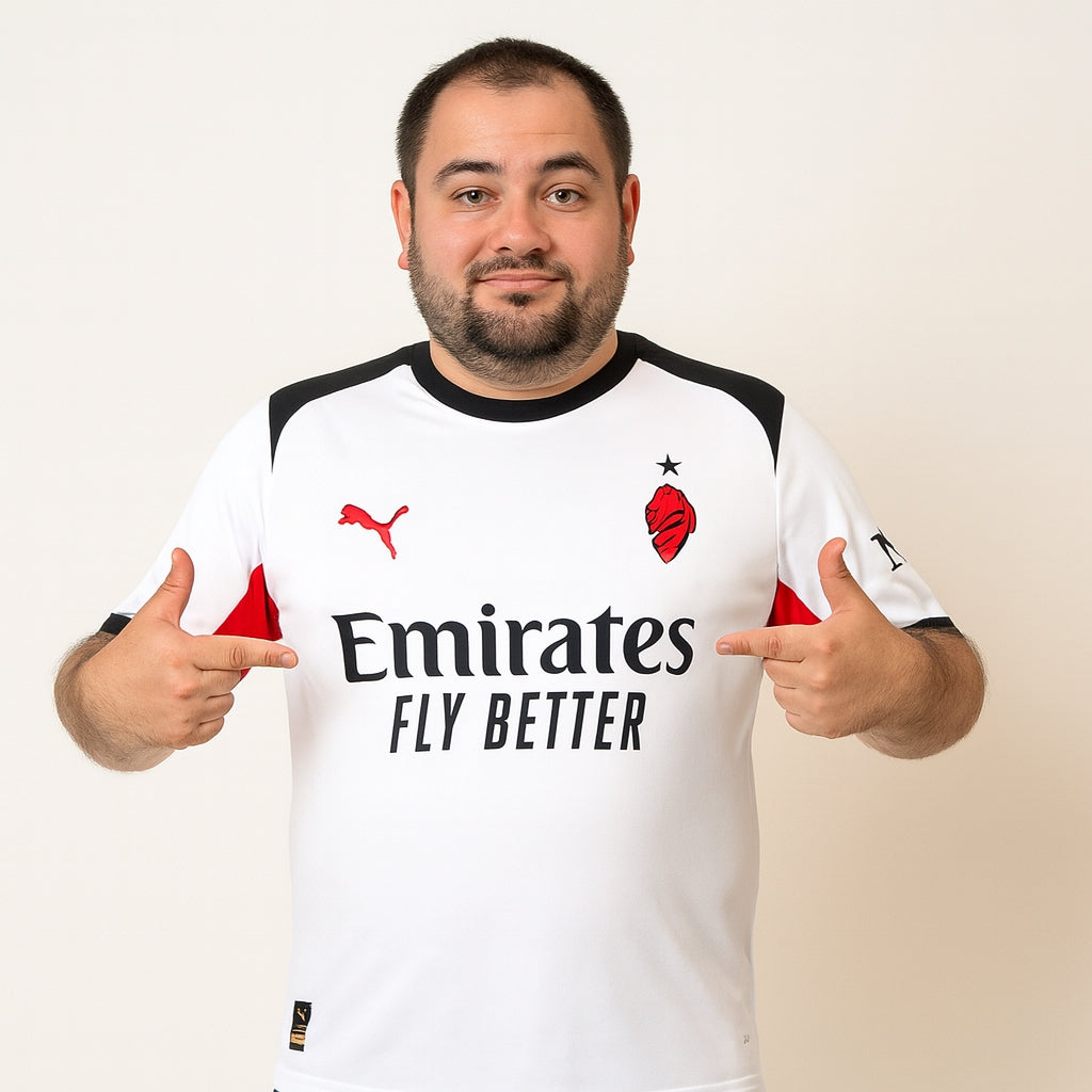 Tricouri Fotbal AC Milan Deplasare 2025/26 (mărime mare)