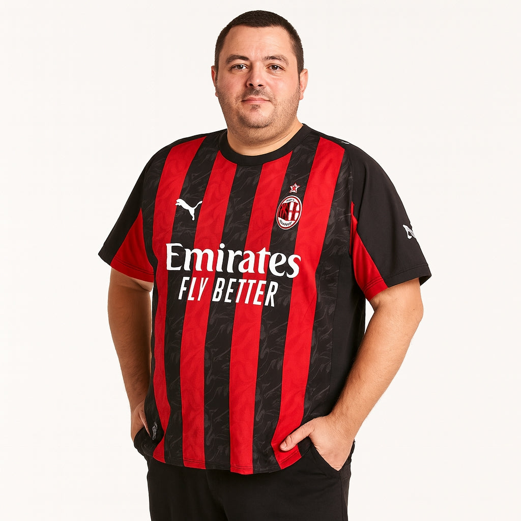 Tricouri Fotbal AC Milan Acasă 2025/26 (mărime mare) - Premium