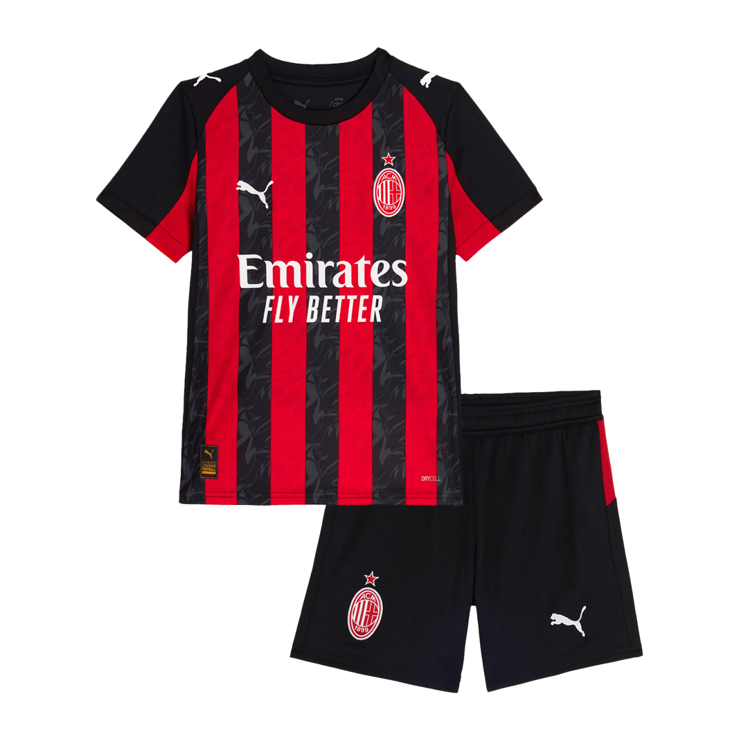 Set Tricouri Fotbal AC Milan Acasă 2025/26 Pentru Copii