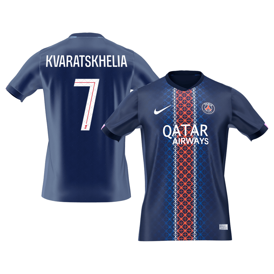 Tricouri Fotbal PSG KVARATSKHELIA #7 Acasă 2025/26 - Premium