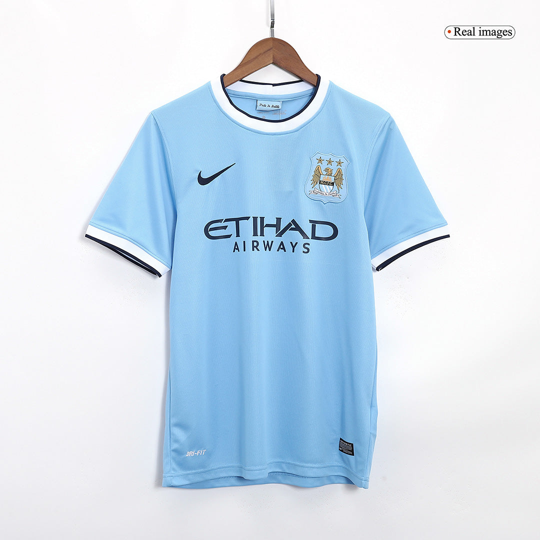 Tricouri Fotbal Vintage Manchester City Acasă 2013/14