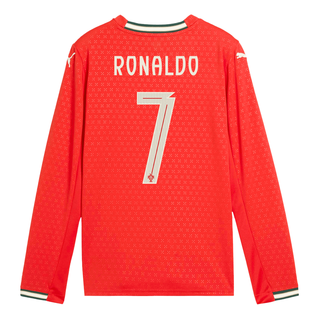 Tricouri Fotbal Portugalia RONALDO #7 Acasă 2025 Mânecă Lungă (mărime mare)