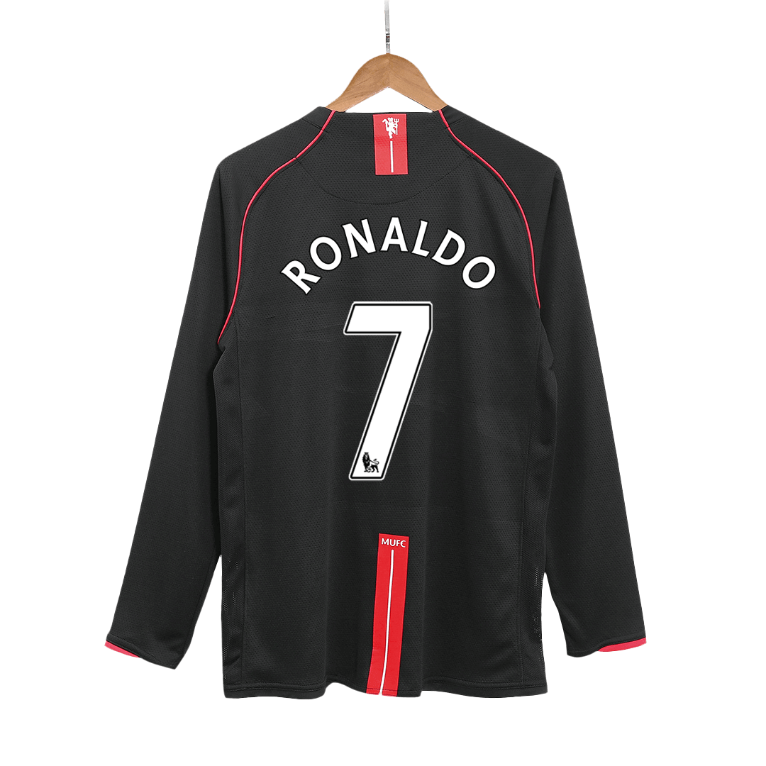 Tricouri Fotbal Vintage Manchester United RONALDO #7 Deplasare 2007/08 Mânecă Lungă