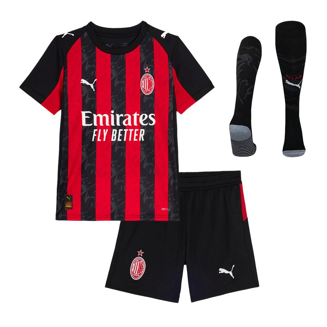 Set Tricouri Fotbal AC Milan Acasă 2025/26 Pentru Copii