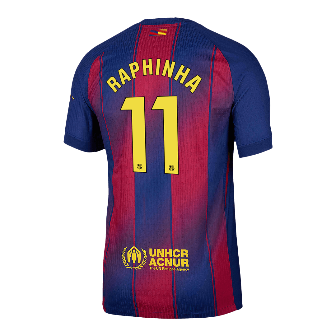 Tricouri Fotbal Barcelona RAPHINHA #11 Acasă 2025/26 Authentic