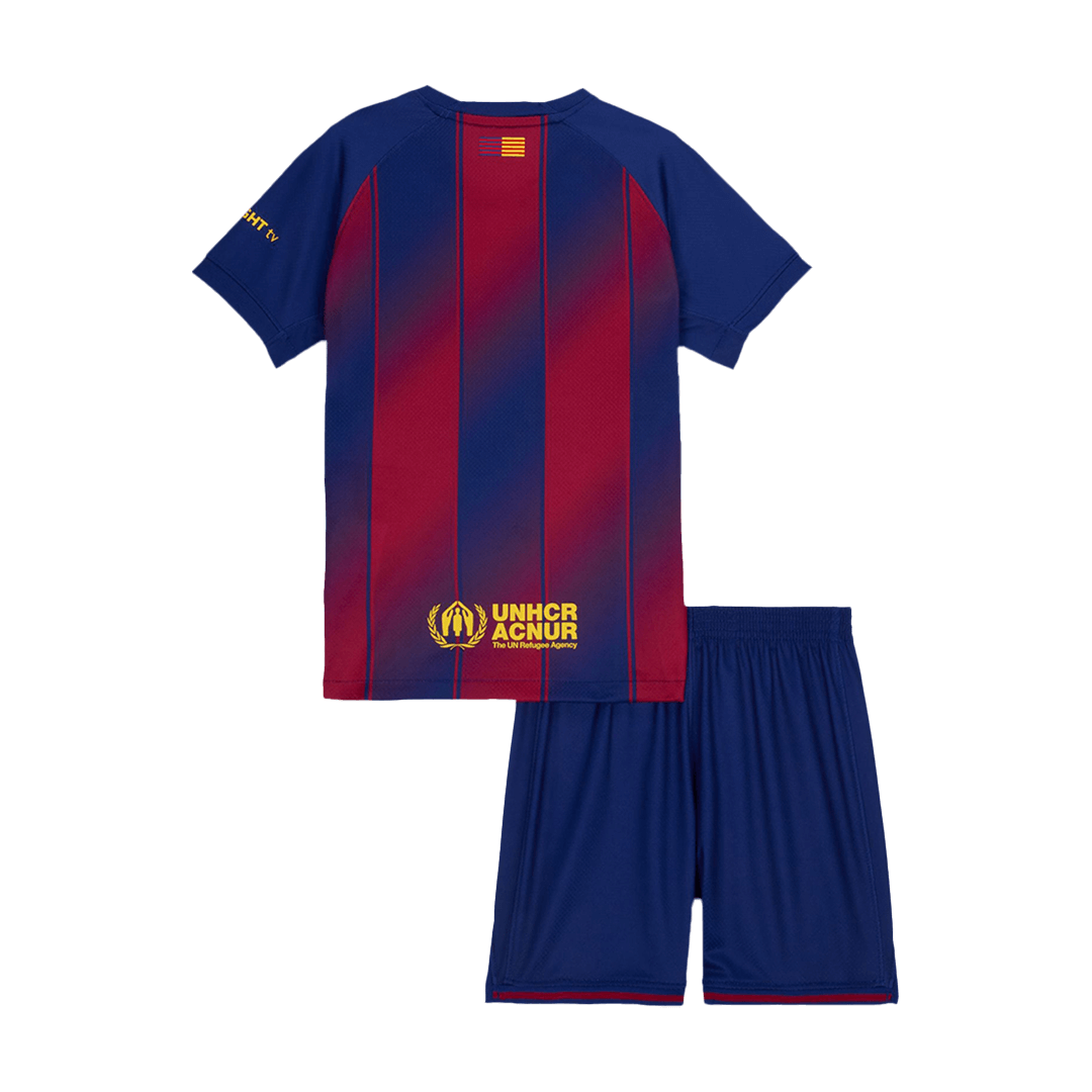 Set Tricouri Fotbal Barcelona Acasă 2025/26 Pentru Copii - Premium